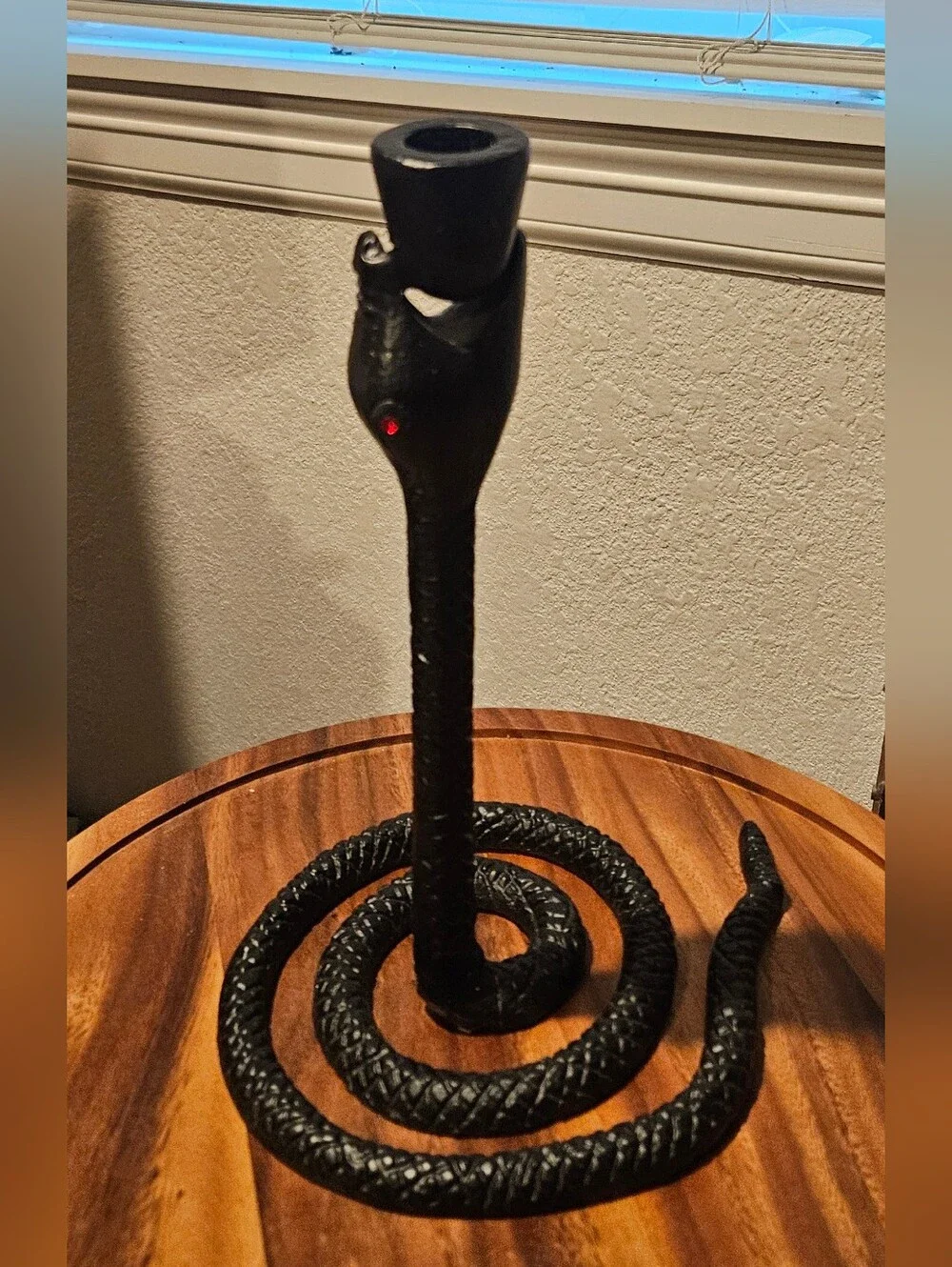 Black Wrought Iron Snake Candlestick Holder